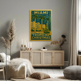 Miami Tropical Christmas Poster