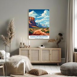Guadalupe Mountains Vintage Art National Park Poster