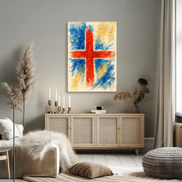 Abstract Cross In Watercolor Abstract Poster