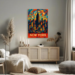 Vibrant New York Skyline Poster Wall Art 18x24 Inches