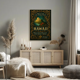 Hawaii Vintage Poster: Scenic Mountains and Ocean View
