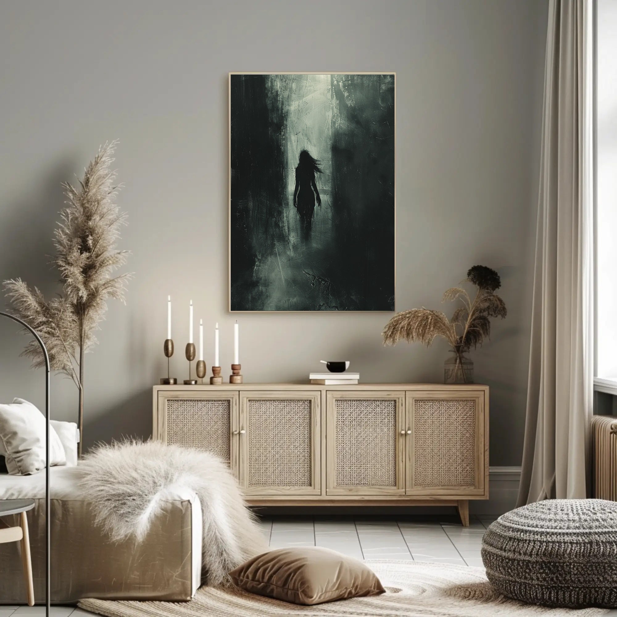 Dark Silhouette: Enigmatic Urban Art Poster PosterGoat