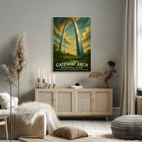 Gateway Arch Adventure in Urban or Cityscape Poster