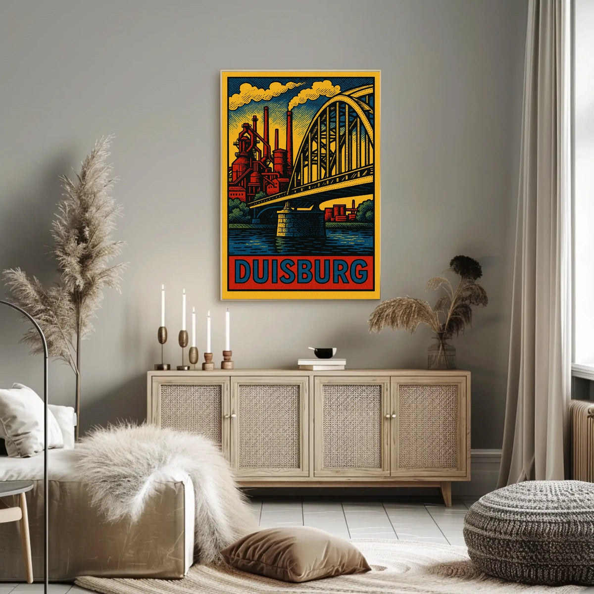 Duisburg Industrial Scene Poster