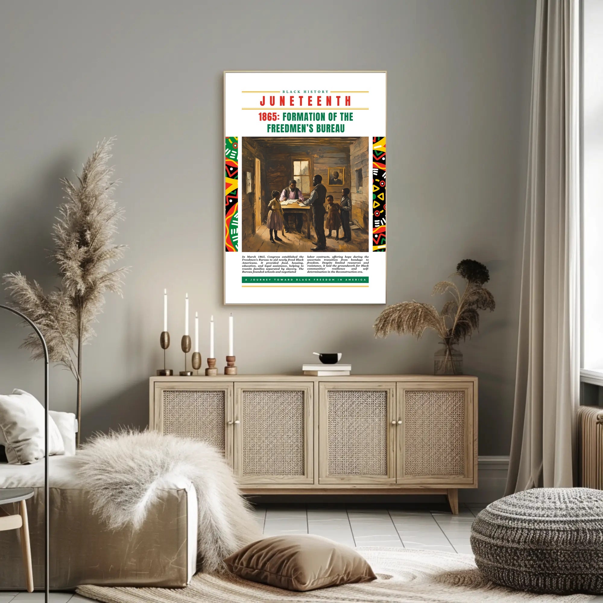 Black History Freedmen's Bureau 1865 Cultural Heritage Poster
