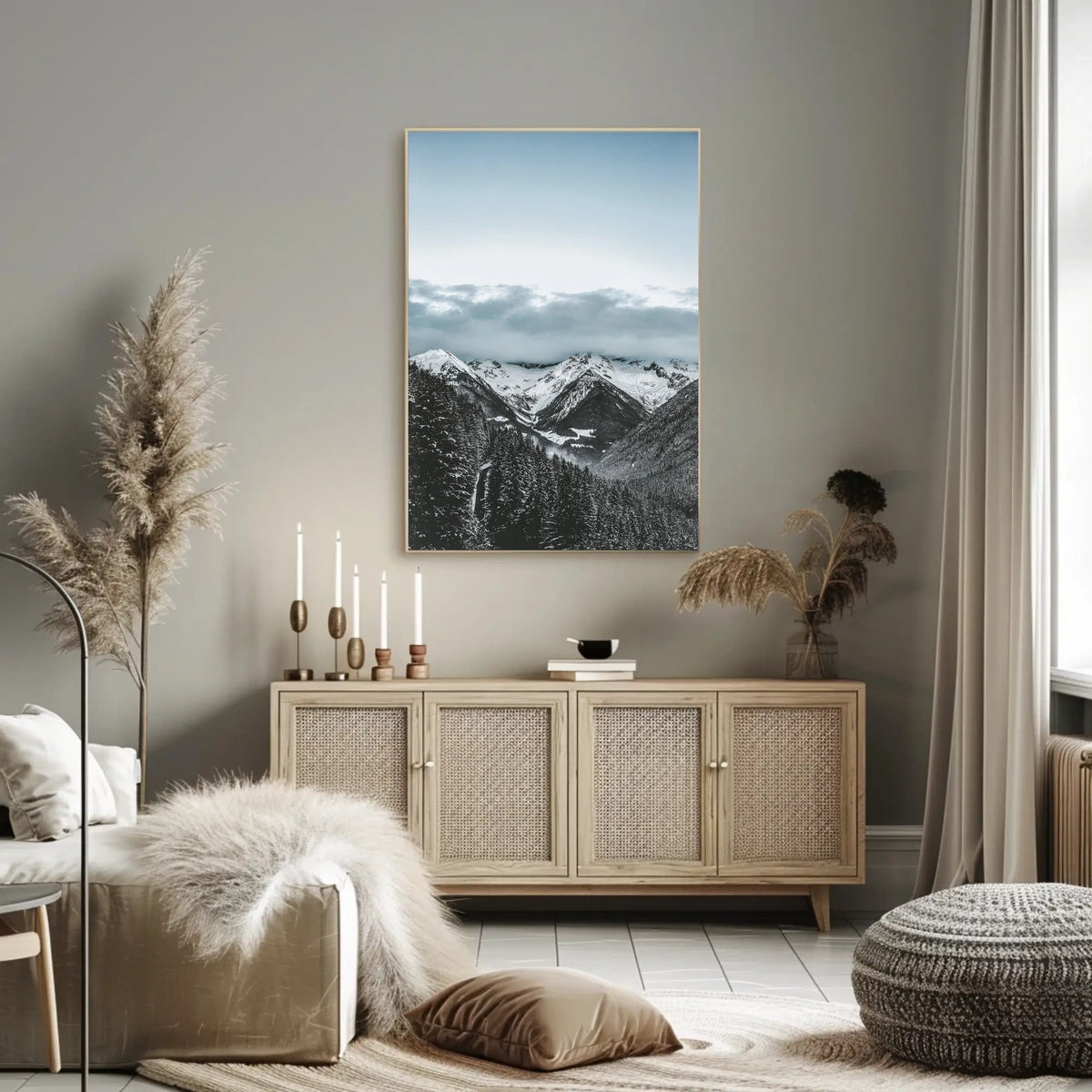 Majestic Snow-Covered Mountains National Park Poster
