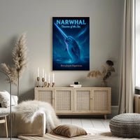 Majestic Narwhal Mystical Dramatic Ethereal Poster