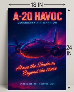 A-20 Havoc WWII Poster: Vintage Aircraft Art Collection