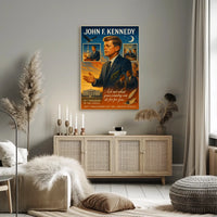 John F. Kennedy Vintage Patriotic Leadership Poster
