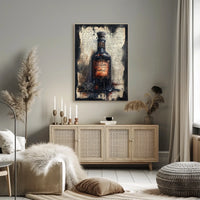 Vintage Dark Glass Bottle Artwork Poster
