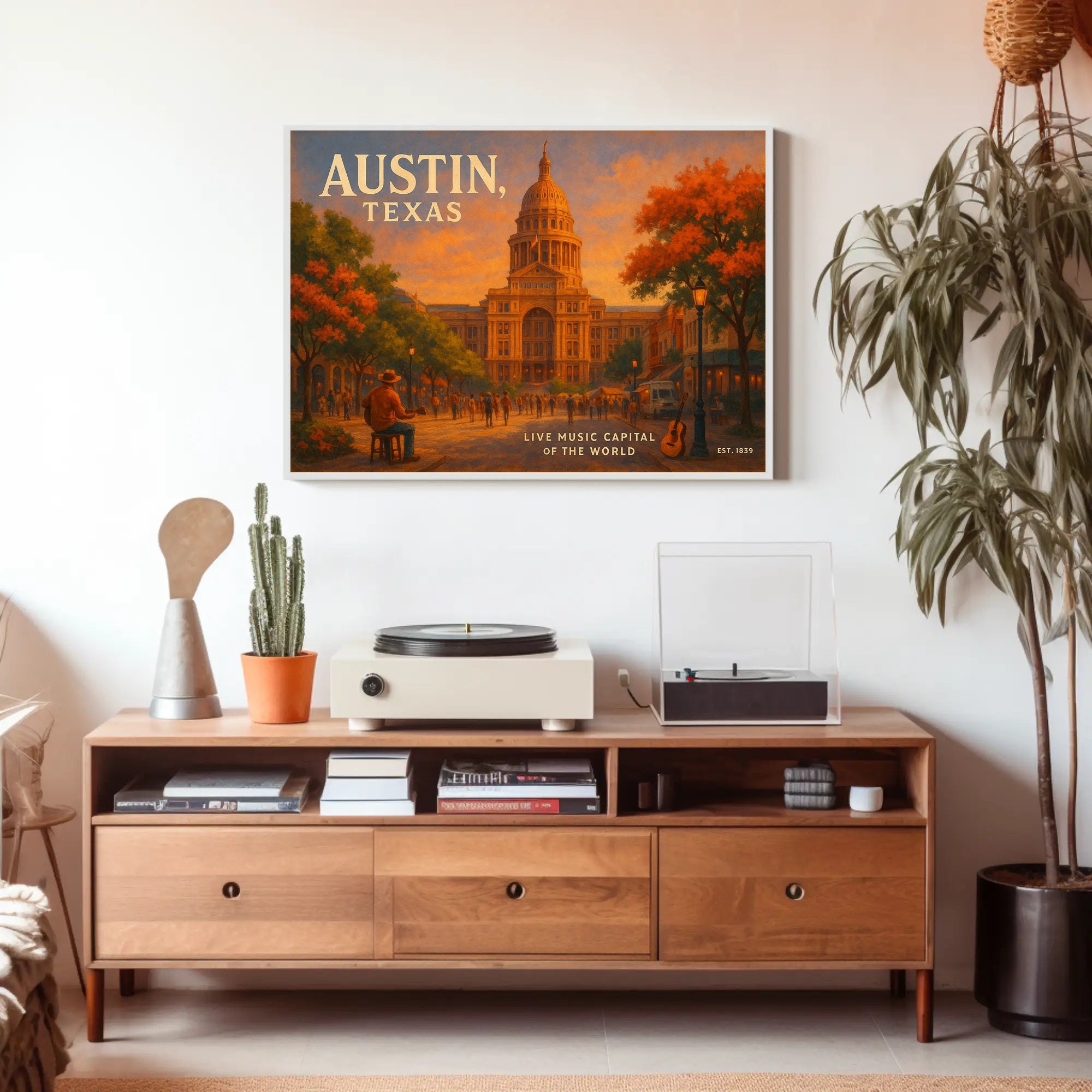 Austin Texas Live Music Capital Poster Art
