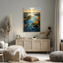 Serene River Landscape Poster
