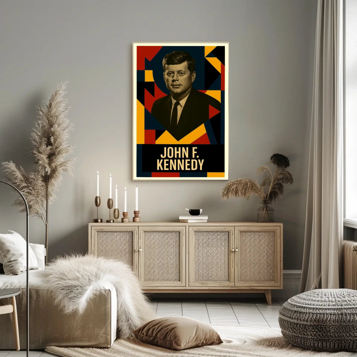 John F. Kennedy 35th President of the United States Abstract Pop Poster