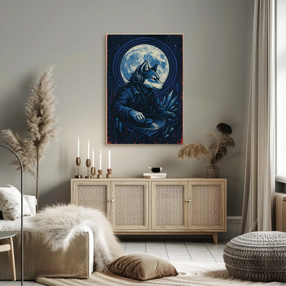 Dj Wolf Under The Moon Poster