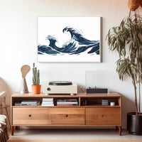 Ocean Waves Art Poster: Modern Meets Vintage