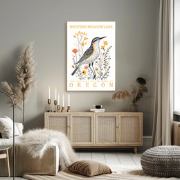 Western Meadowlark Oregon State Bird Art Poster