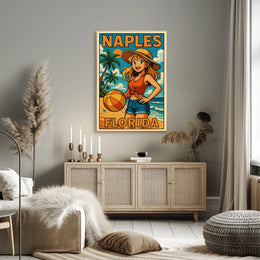 Naples Florida Beach Vibes Poster Coastal Wall Art 18x24