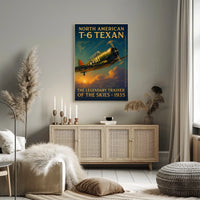 North American T-6 Texan Vintage Aviation Poster