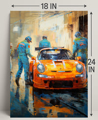 Racing Team In Action Poster PosterGoat