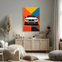Bold and Dynamic Automotive Art Poster PosterGoat