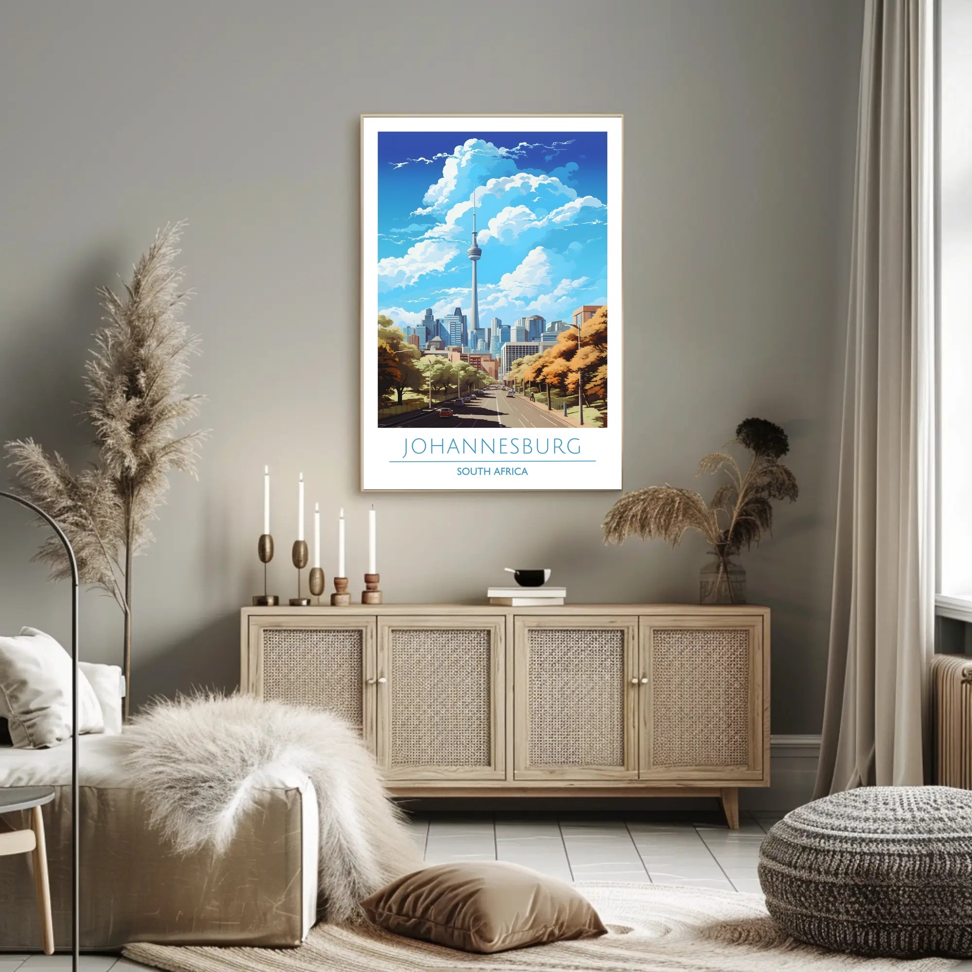 Johannesburg Cityscape Artwork: Urban or Cityscape Poster