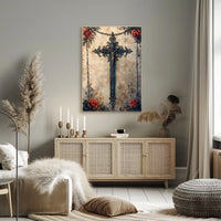 Intricate Christian Symbolism Cross Poster