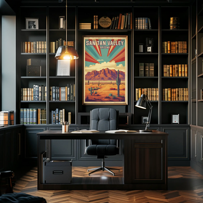 San Tan Valley Arizona Sunset Desert Vintage Travel Poster