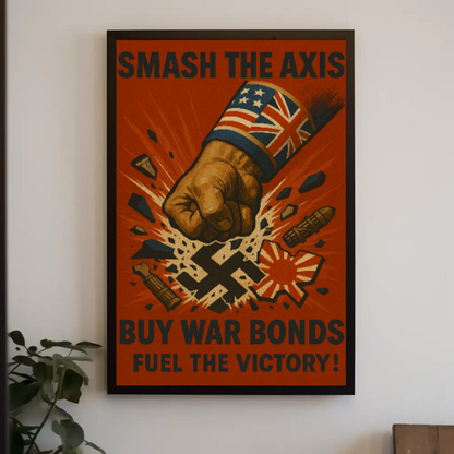 Defeat the Axis, Support the Allies WWII Poster