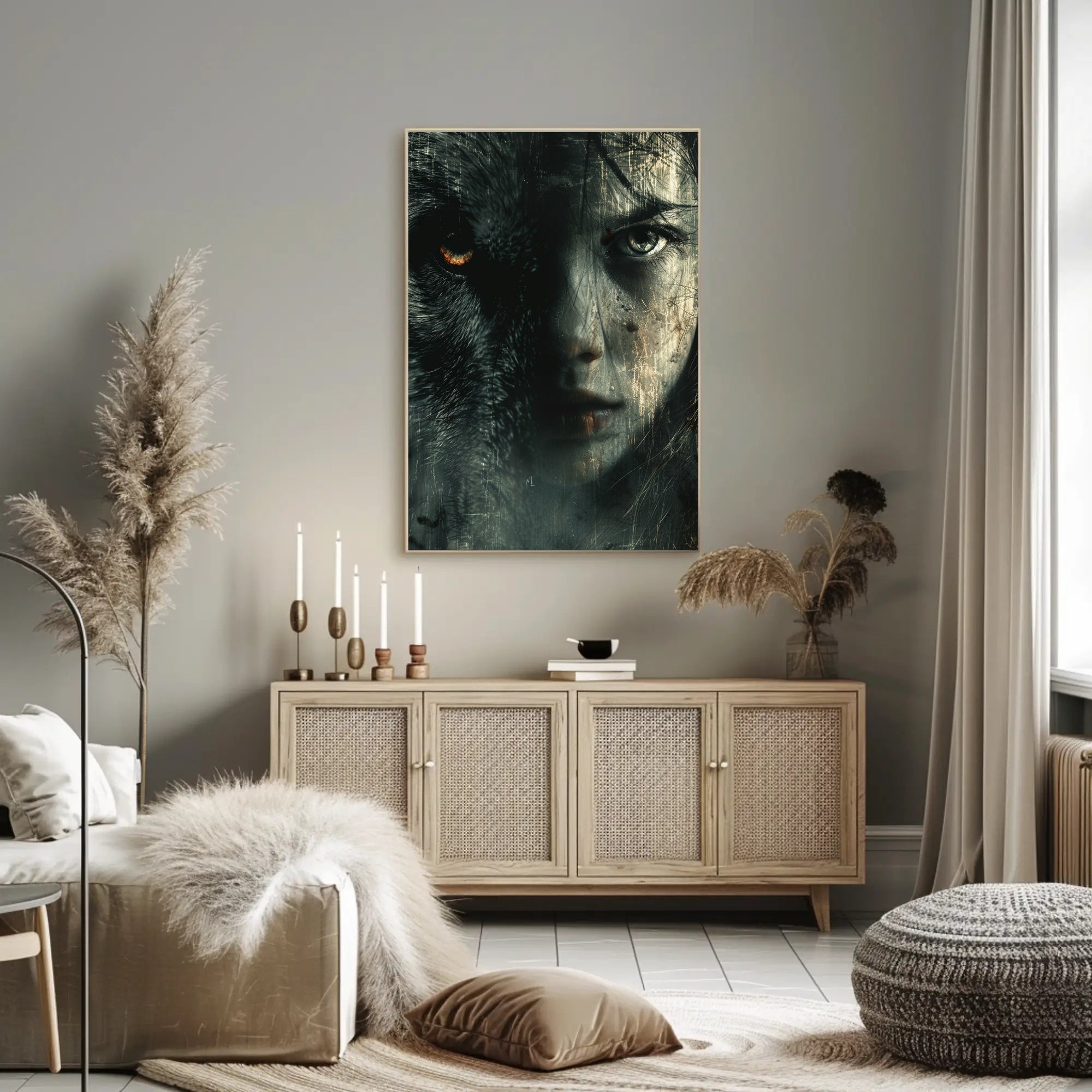 Surreal Mountain Landscape Poster: Ethereal Sunrise Colors PosterGoat