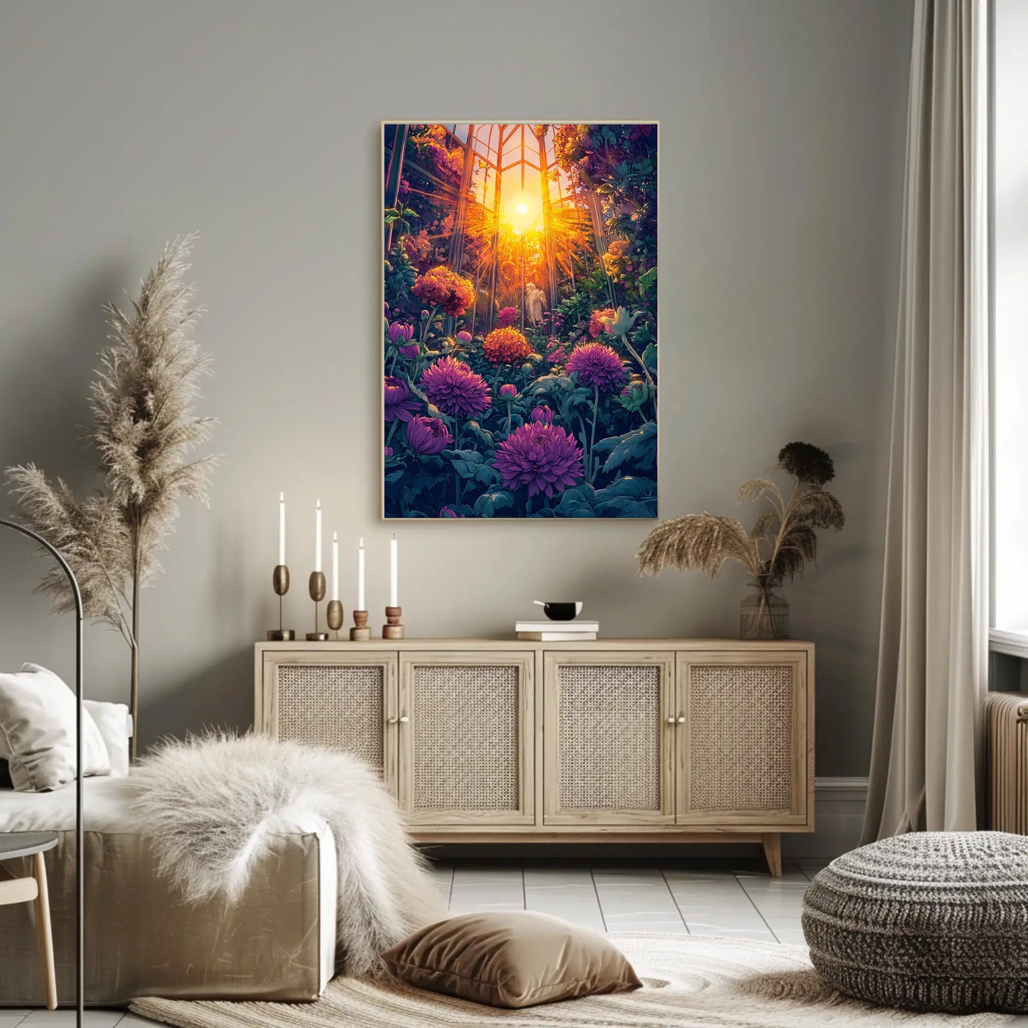 Nature's Beauty Greenhouse Scene Art Poster