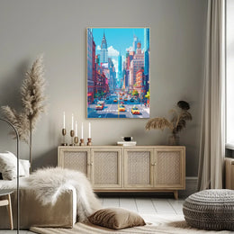 New York Cityscape Poster Modern Vibrant City Wall Art