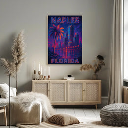 Naples, Florida Vibrant Cityscape Poster