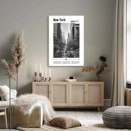 New York City Vintage Street Scene Poster Classic Wall Art