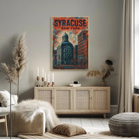 Syracuse Domed Landmark Travel Art Deco Collectors Poster