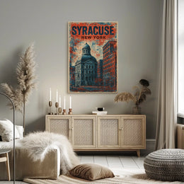 Syracuse Domed Landmark Travel Art Deco Collectors Poster