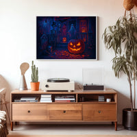 Haunted Halloween Night Gothic Digital Painting Dramatic Mood Wall Art Decor Lovers Poster