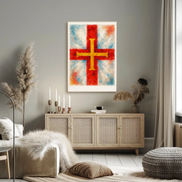 Abstract Cross In Watercolor Abstract Poster