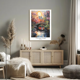 Central Park Autumn Impressionism Urban or Cityscape Poster PosterGoat