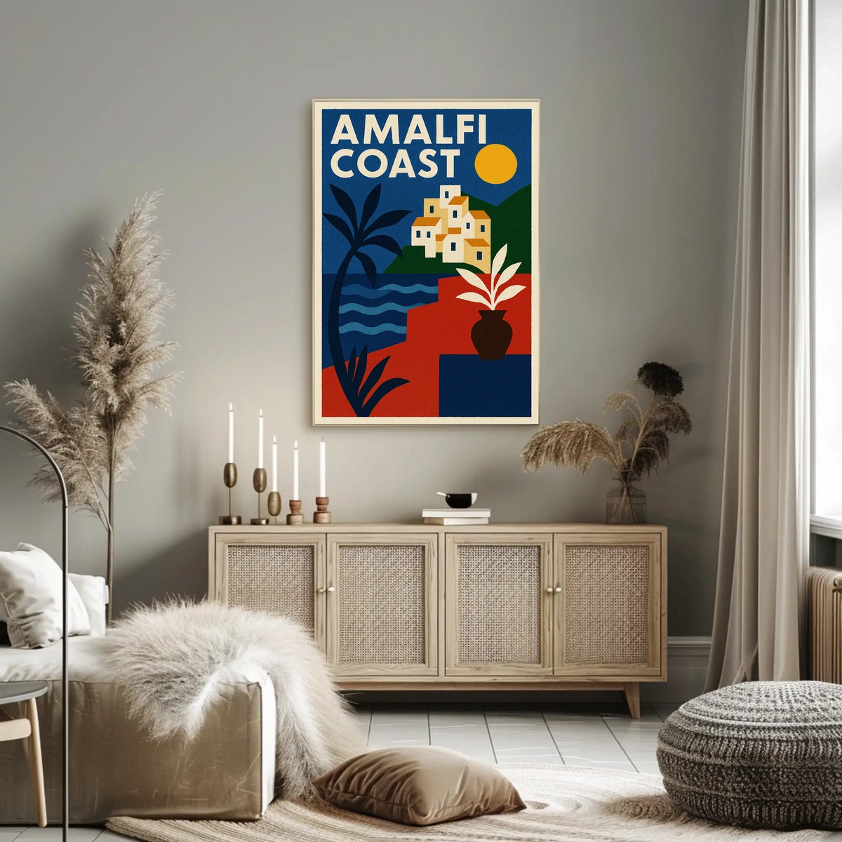 Amalfi Coast Scenic Retreat Poster Wall Art Coastal Decor