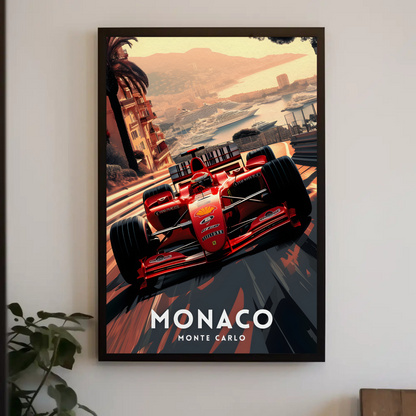 Monaco Monte Carlo F1 Race Car Grand Prix Travel Poster