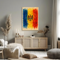 Moldovan Flag Watercolor Art Poster