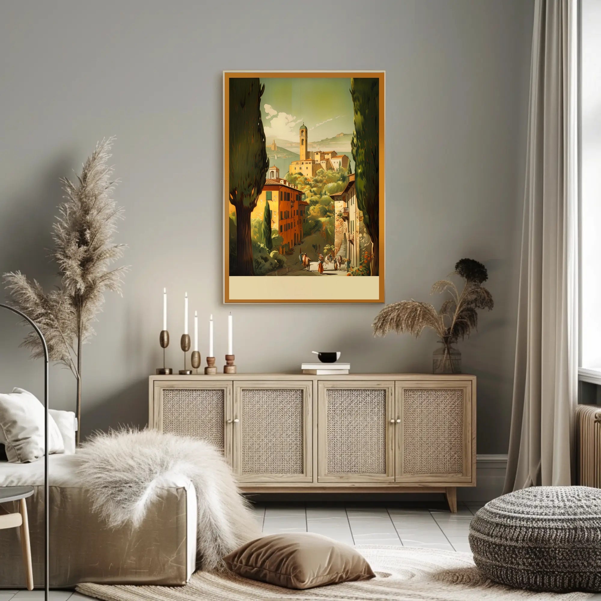 Idyllic Village Landscape Poster
