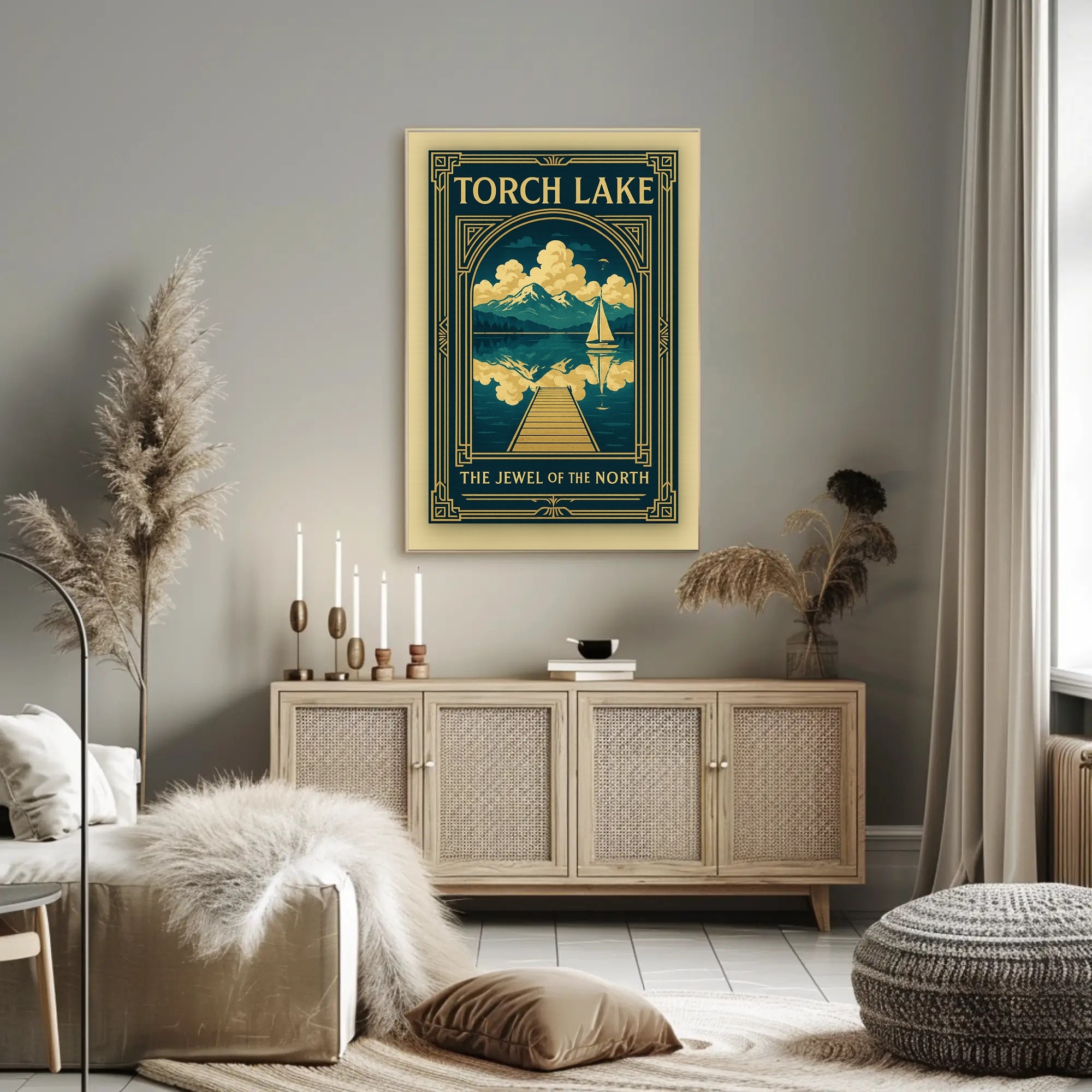 Torch Lake Vintage Travel Poster Wall Art