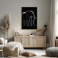 Illuminated Elephant Silhouette Poster