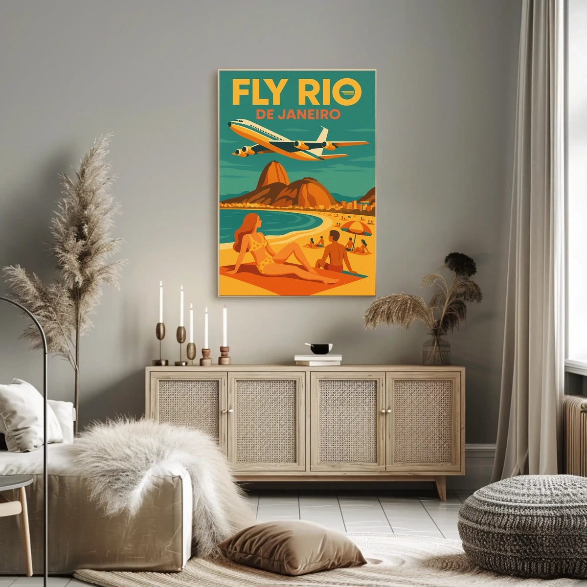 Travel to Rio de Janeiro Retro Travel Poster