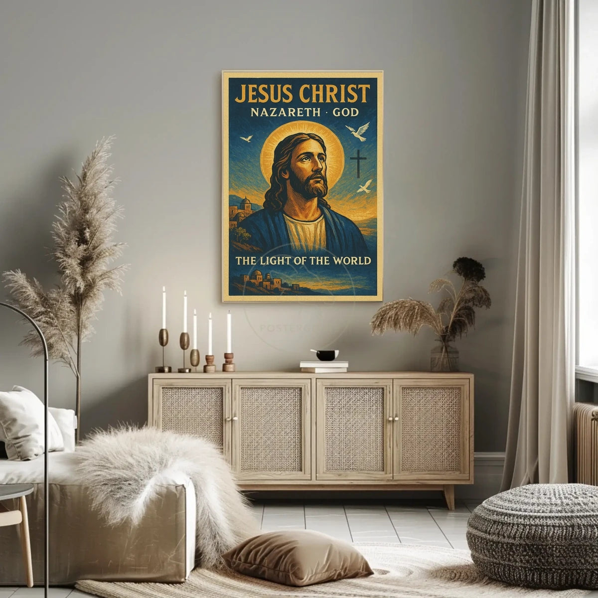 Jesus Christ Divine Light Religious Cultural or Heritage Poster