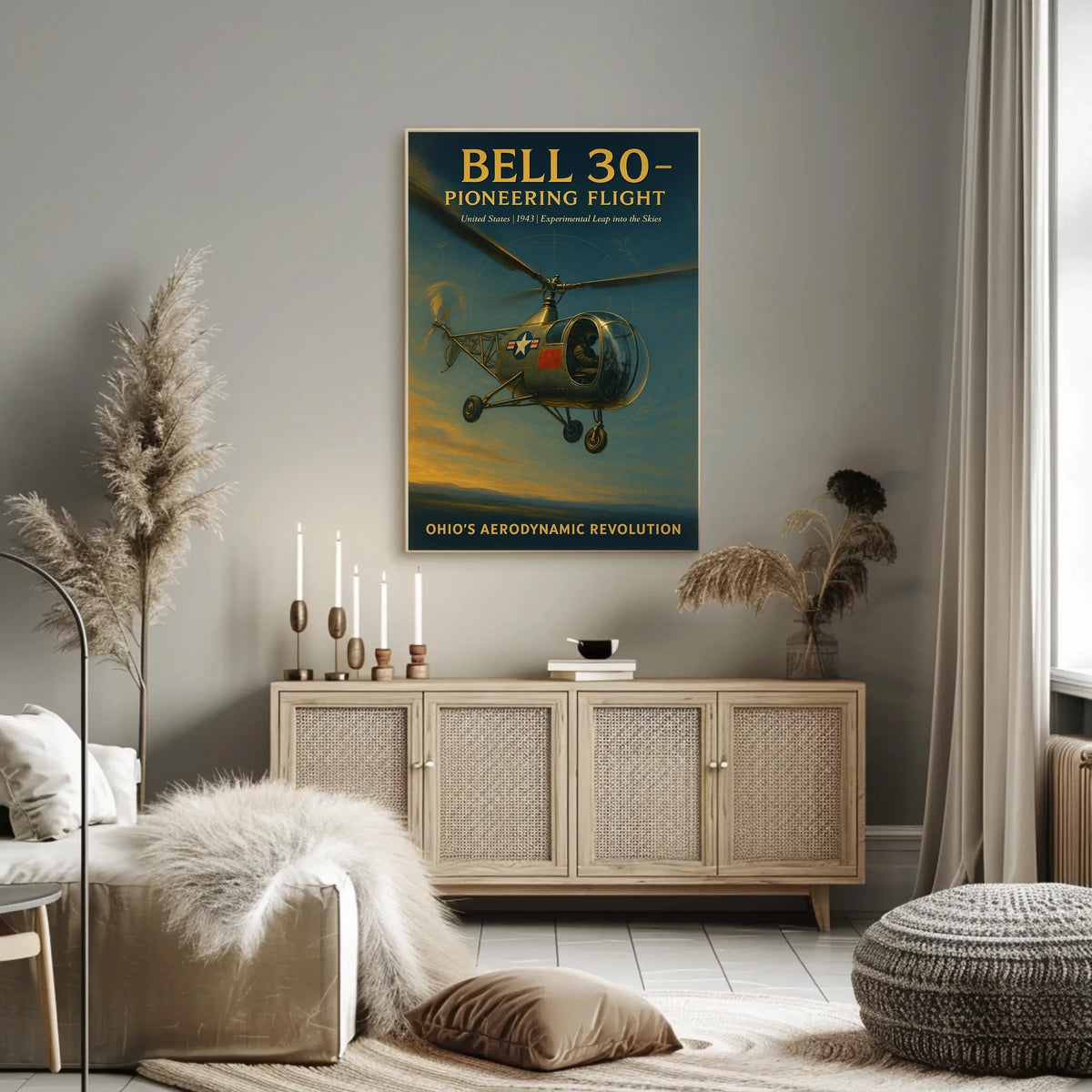 Bell 30 Vintage Aviation Poster: Bold Innovation
