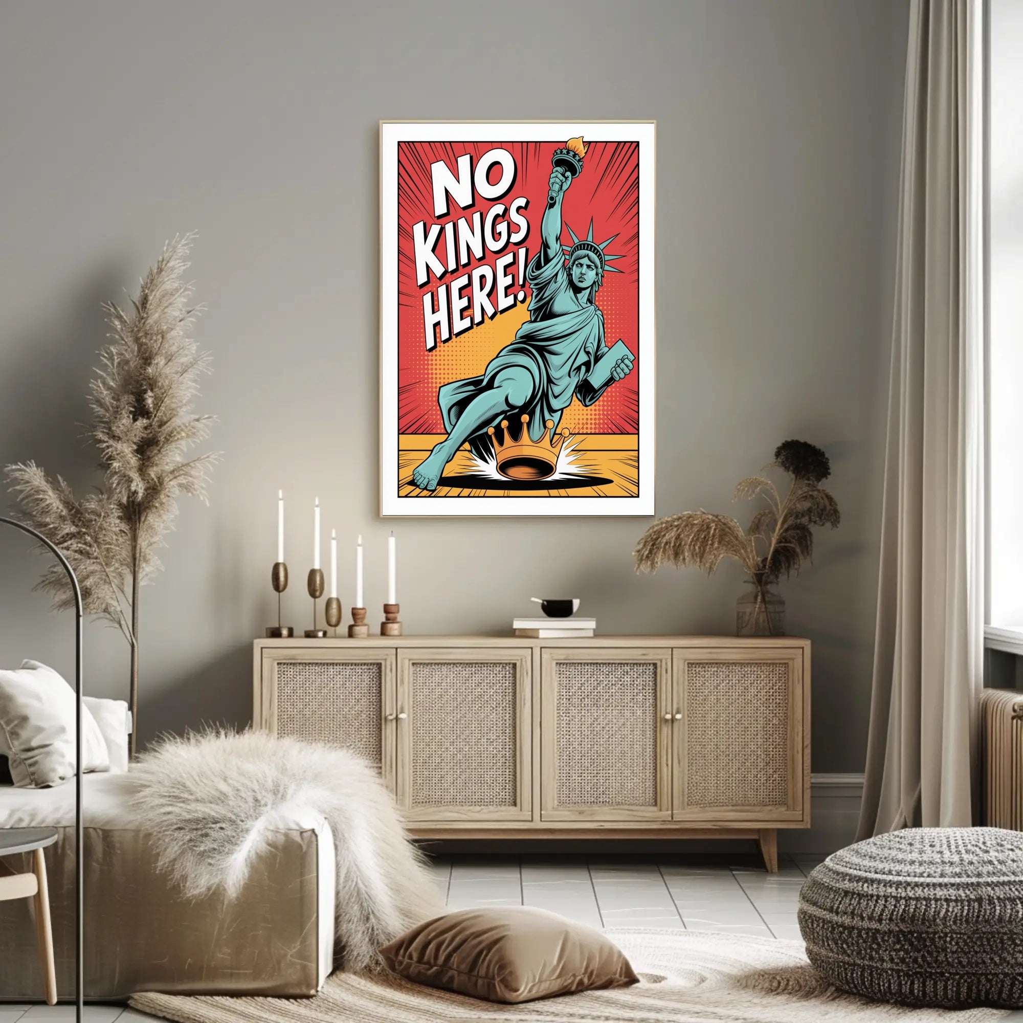 Lady Liberty Crushes Crown Political or Propaganda Poster