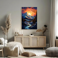 Majestic Mountain Sunset Poster