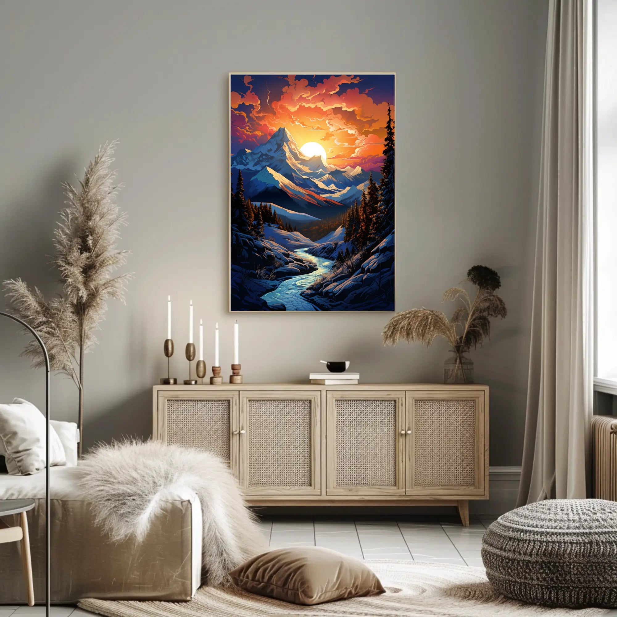 Majestic Mountain Sunset Poster